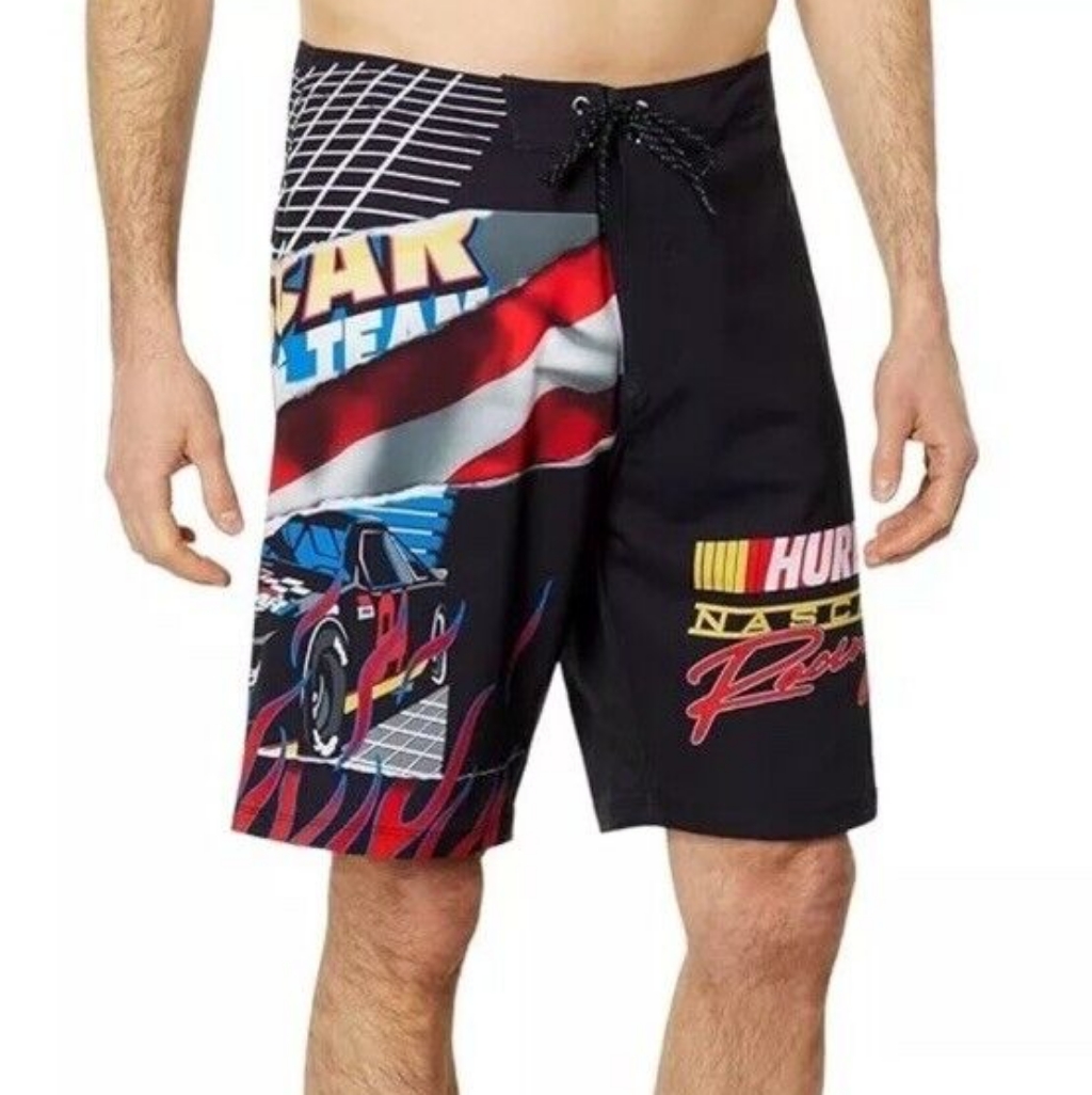 Nwt Hurley Eco Black Phantom Nascar Racing 20" Boardshorts 33 Firm Price